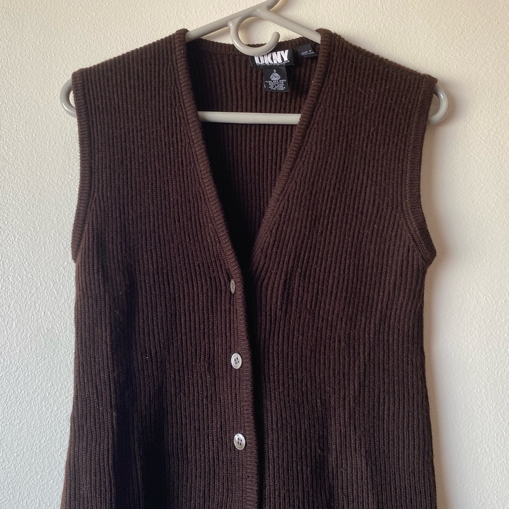 Great DKNY brown wool vest